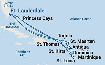 20-Day Caribbean Explorer Holiday Itinerary Map